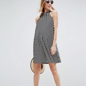 ASOS Maternity Halter Neck Swing Dress Stripe Sz 6